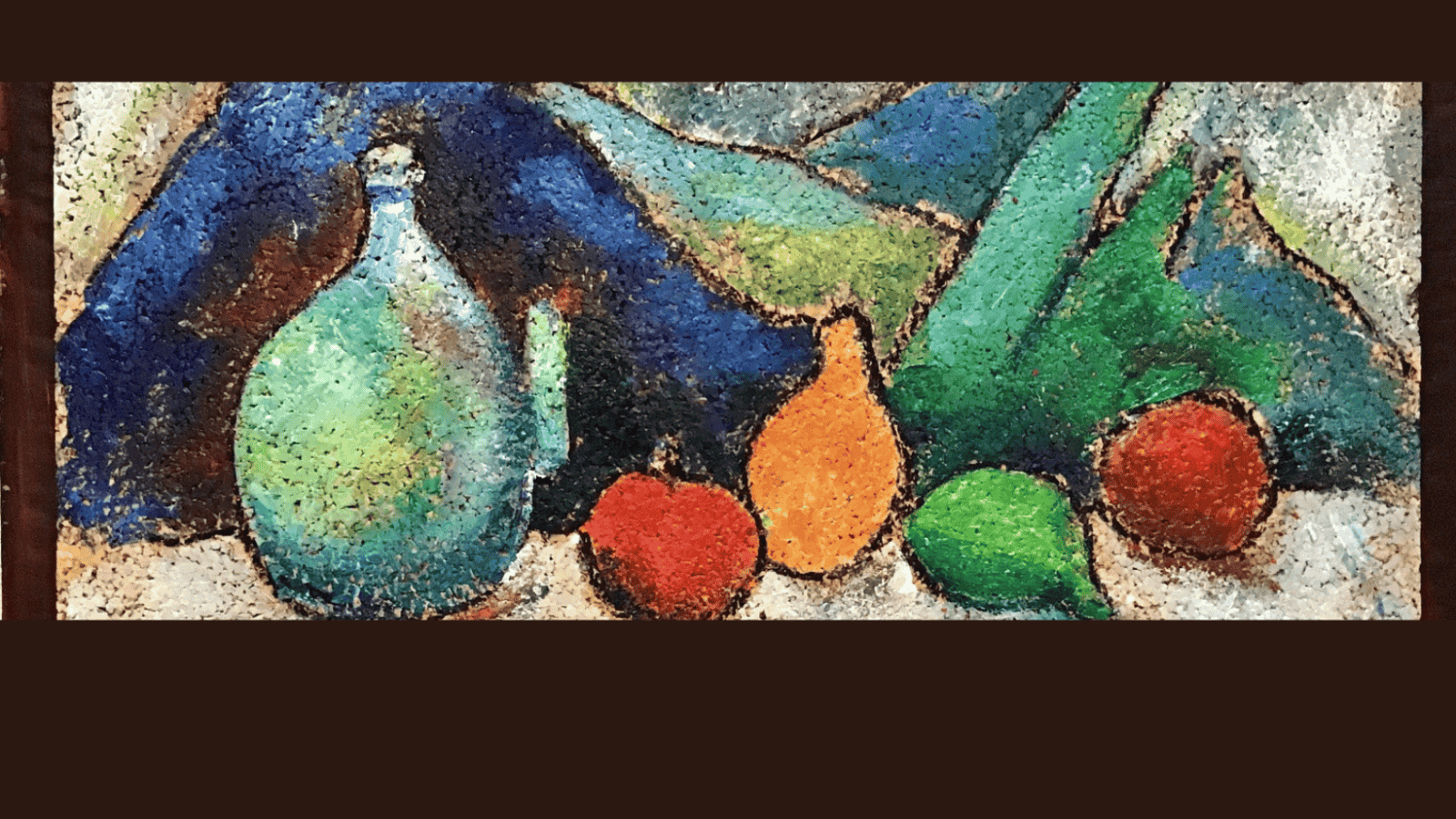 December 10, 2022 Modern Master painting on cork Valdez Museum